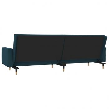 Schlafsofa 2-Sitzer mit 2 Kissen Blau Samt