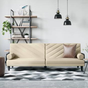 ARDEBO.de - Schlafsofa mit Armlehnen Creme Stoff