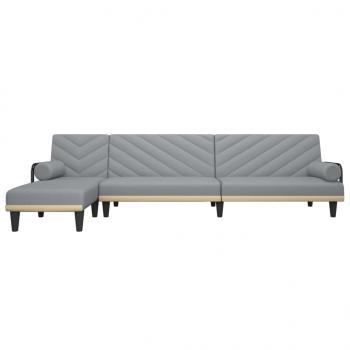 Schlafsofa in L-Form Hellgrau 260x140x70 cm Stoff