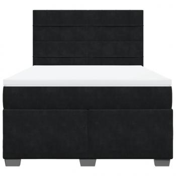 Boxspringbett mit Matratze Schwarz 140x190 cm Samt