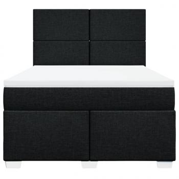 Boxspringbett mit Matratze Schwarz 140x190 cm Stoff