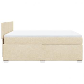 Boxspringbett mit Matratze Creme 140x190 cm Stoff