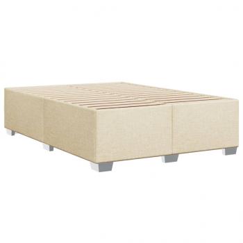 Boxspringbett mit Matratze Creme 140x190 cm Stoff