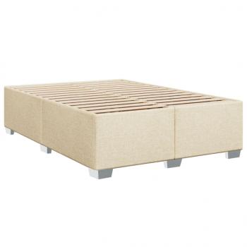 Boxspringbett mit Matratze Creme 140x190 cm Stoff