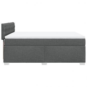 Boxspringbett mit Matratze Dunkelgrau 140x190 cm Stoff