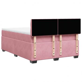 Boxspringbett mit Matratze Rosa 140x190 cm Samt