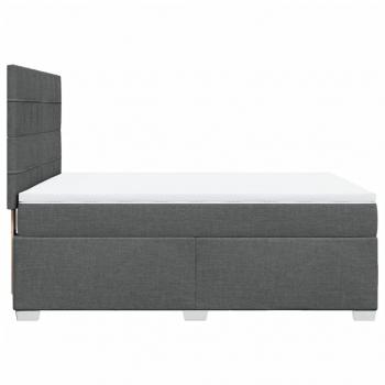 Boxspringbett mit Matratze Dunkelgrau 140x190 cm Stoff