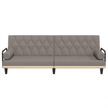 Schlafsofa mit Armlehnen Taupe Stoff