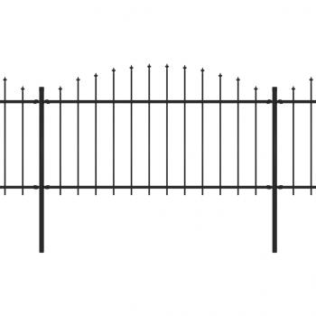 Gartenzaun mit Speerspitzen Stahl (1,25 - 1,5) x 17 m Schwarz