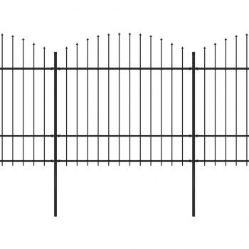Gartenzaun mit Speerspitzen Stahl (1,5 - 1,75) x 15,3 m Schwarz