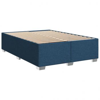 Boxspringbett mit Matratze Blau 140x190 cm Stoff