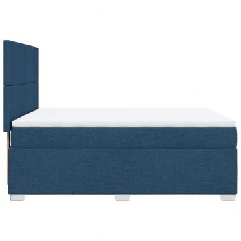 Boxspringbett mit Matratze Blau 140x190 cm Stoff