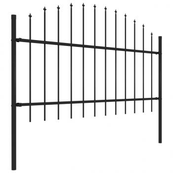 Gartenzaun mit Speerspitzen Stahl (1 - 1,25) x 8,5 m Schwarz