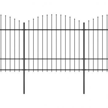 Gartenzaun mit Speerspitzen Stahl (1,5 - 1,75) x 17 m Schwarz