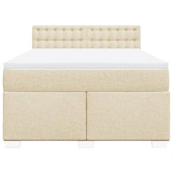 Boxspringbett mit Matratze Creme 140x190 cm Stoff