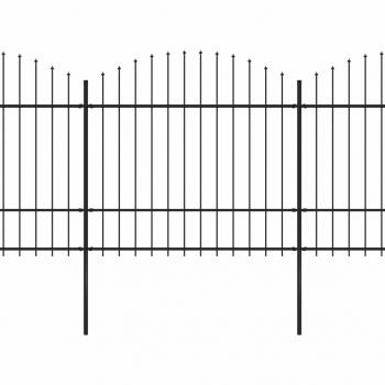 Gartenzaun mit Speerspitzen Stahl (1,5 - 1,75) x 3,4 m Schwarz