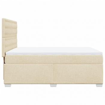 Boxspringbett mit Matratze Creme 140x190 cm Stoff