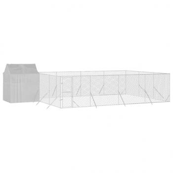 Outdoor-Hundezwinger mit Dach Silbern 10x6x2,5 m Stahl Verzinkt