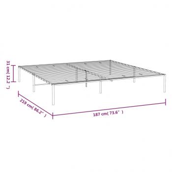 Bettgestell Metall Weiß 183x213 cm