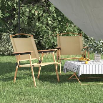 ARDEBO.de - Campingstühle 2 Stk. Beige 54x55x78 cm Oxford-Gewebe