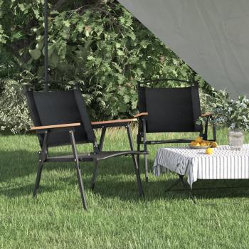 ARDEBO.de - Campingstühle 2 Stk. Schwarz 54x55x78 cm Oxford-Gewebe