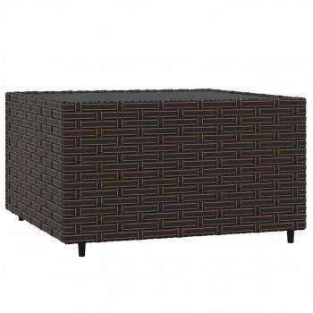 4-tlg. Garten-Lounge-Set mit Kissen Braun Poly Rattan