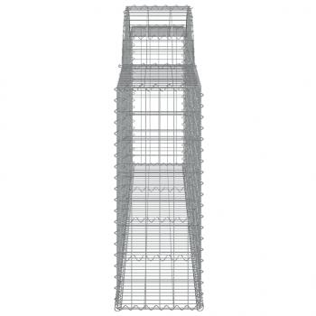 Gabione mit Hochbogen 300x30x80/100 cm Verzinktes Eisen