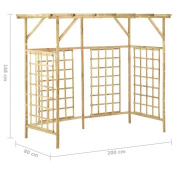 Pergola für 3 Mülltonnen Kiefernholz Imprägniert