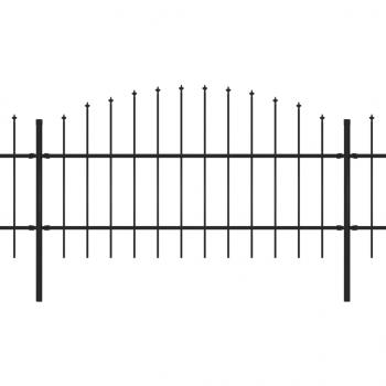 Gartenzaun mit Speerspitzen Stahl (0,75 - 1) x 8,5 m Schwarz