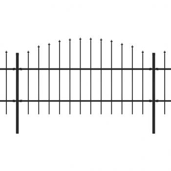 Gartenzaun mit Speerspitzen Stahl (0,75 - 1) x 17 m Schwarz