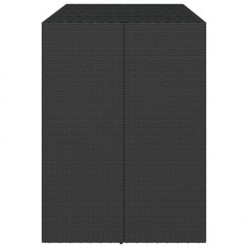 Bartisch mit Glasplatte Schwarz 145x80x110 cm Poly Rattan