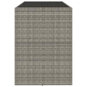 Bartisch mit Glasplatte Grau 185x80x110 cm Poly Rattan