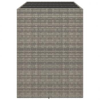 Bartisch mit Glasplatte Grau 145x80x110 cm Poly Rattan