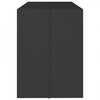 Bartisch mit Glasplatte Schwarz 185x80x110 cm Poly Rattan