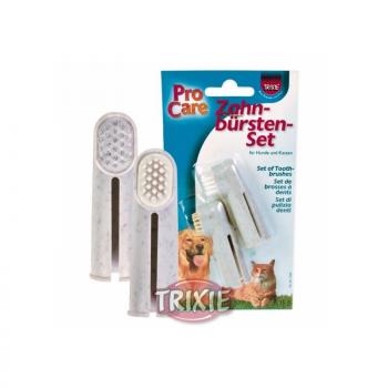 ARDEBO.de Trixie Zahnbürsten Set, Hund Katze 2 St.