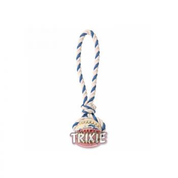 ARDEBO.de Trixie Naturgummiball am Seil  7 cm 24 cm