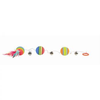 ARDEBO.de Trixie Rainbow Bälle am Gummiband  3,5 cm 80 cm