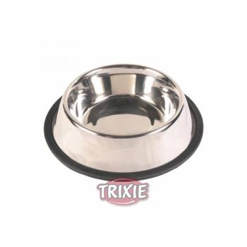 ARDEBO.de Trixie Edelstahlnapf, Gummiring 0,45 l  14 cm