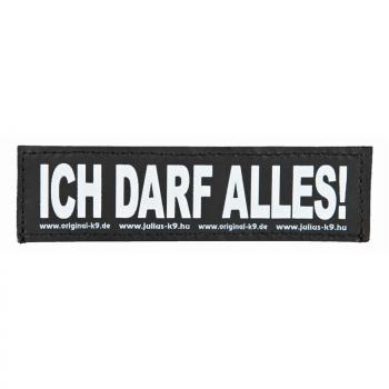 ARDEBO.de 2 Julius-K9 Klettsticker ICH DARF ALLES