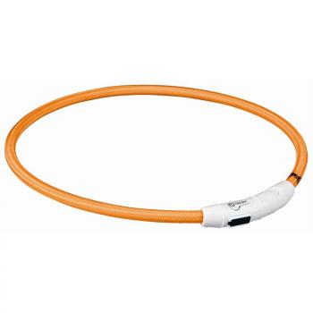 ARDEBO.de Trixie Flash Leuchtring USB orange L-XL 65 cm/7 mm