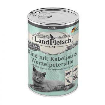 ARDEBO.de LandFleisch Cat Adult Pastete Rind, Kabeljau, Wurzelpetersilie 400 g