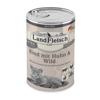 ARDEBO.de Landfleisch Cat Kitten Pastete Rind, Huhn & Wild 400g