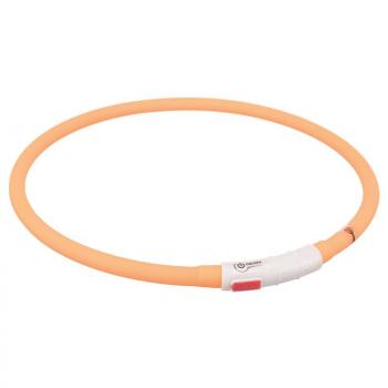 ARDEBO.de Trixie Flash Leuchtring USB orange XS-XL 70 cm / 10 mm