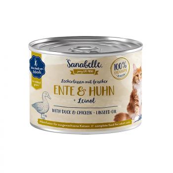 ARDEBO.de Sanabelle Nassfutter mit Ente & Huhn 195 g