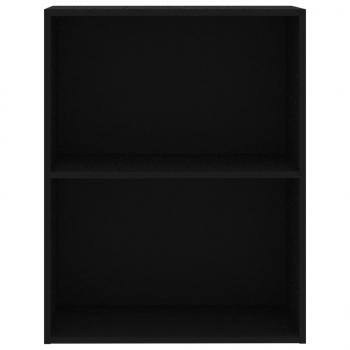 Bücherregal 2 Fächer Schwarz 60x30x76,5 cm Holzwerkstoff