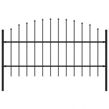 ARDEBO.de - Gartenzaun mit Speerspitzen Stahl (0,75 - 1) x 1,7 m Schwarz