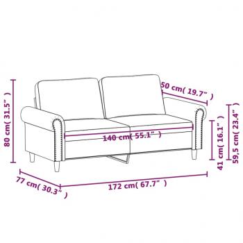 2-Sitzer-Sofa Cappuccino-Braun 140 cm Kunstleder