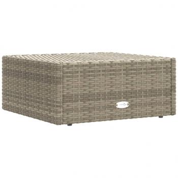 7-tlg. Garten-Lounge-Set mit Kissen Grau Poly Rattan