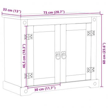 Waschbeckenunterschrank Corona 73x33x60 cm Massivholz Kiefer