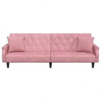 Schlafsofa mit Armlehnen Rosa Samt